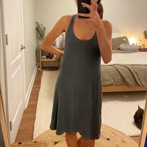 James Perse Cotton Short Dress - Size 1 - Slate Grey